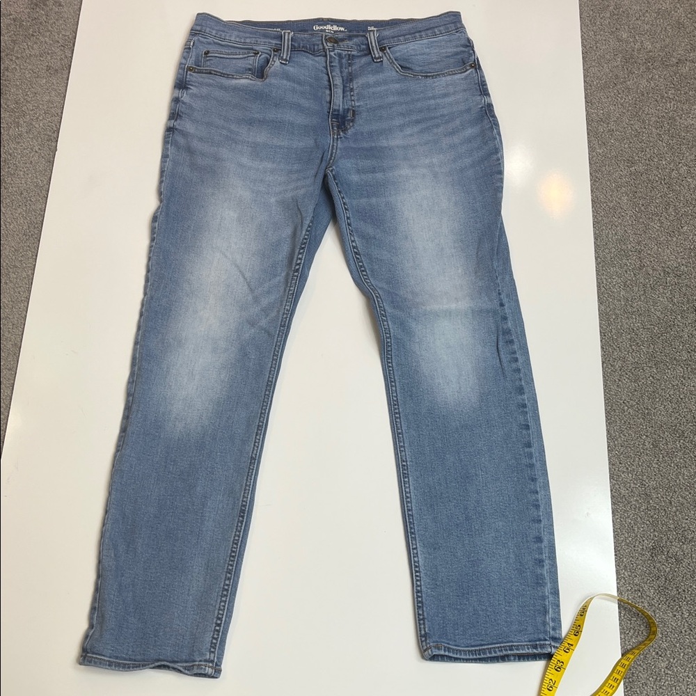 Goodfellow Jeans Straight Slim Fit Faded Denim Size 34 x 30